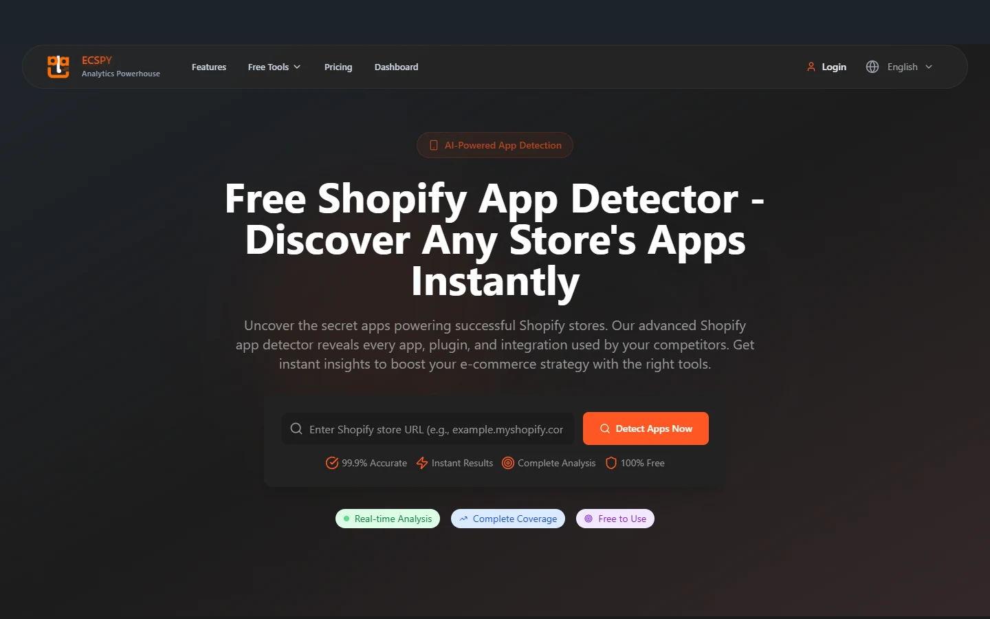 ECSPY ECSPY free Shopify app detector website