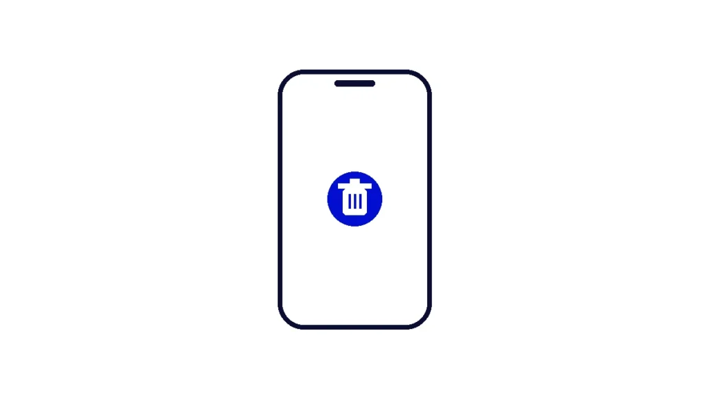 Illustration of a smartphone with a delete icon, representing deleting an Instagram account