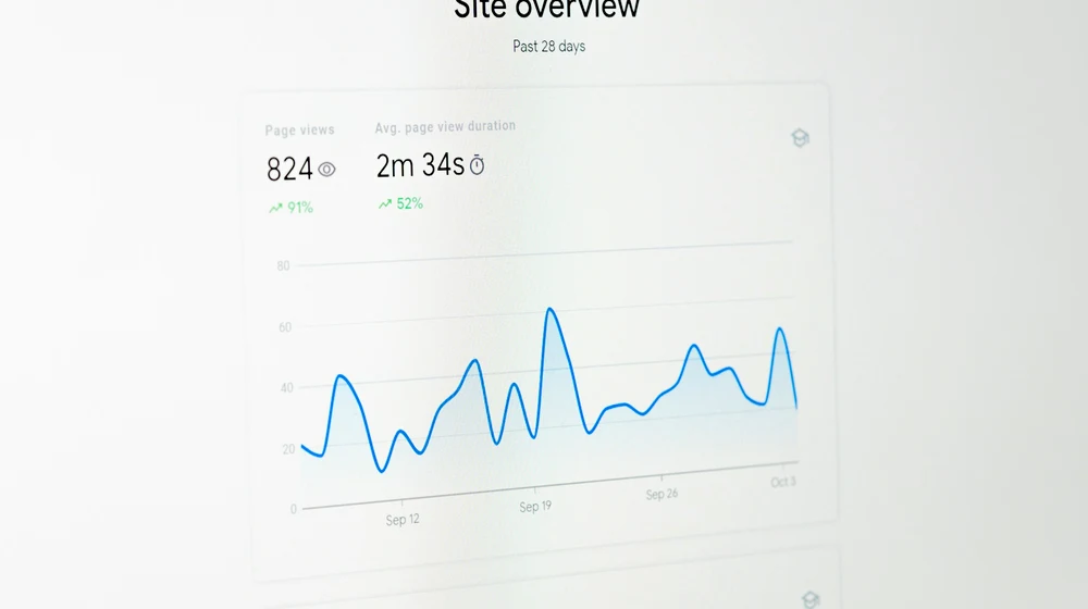 Clean website analytics dashboard screen, thumbnail for the hyperlocal Singapore publication SEO case study